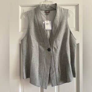 J.Jill Grey Heather, sleeveless fleece vest. Size,M. NWT.